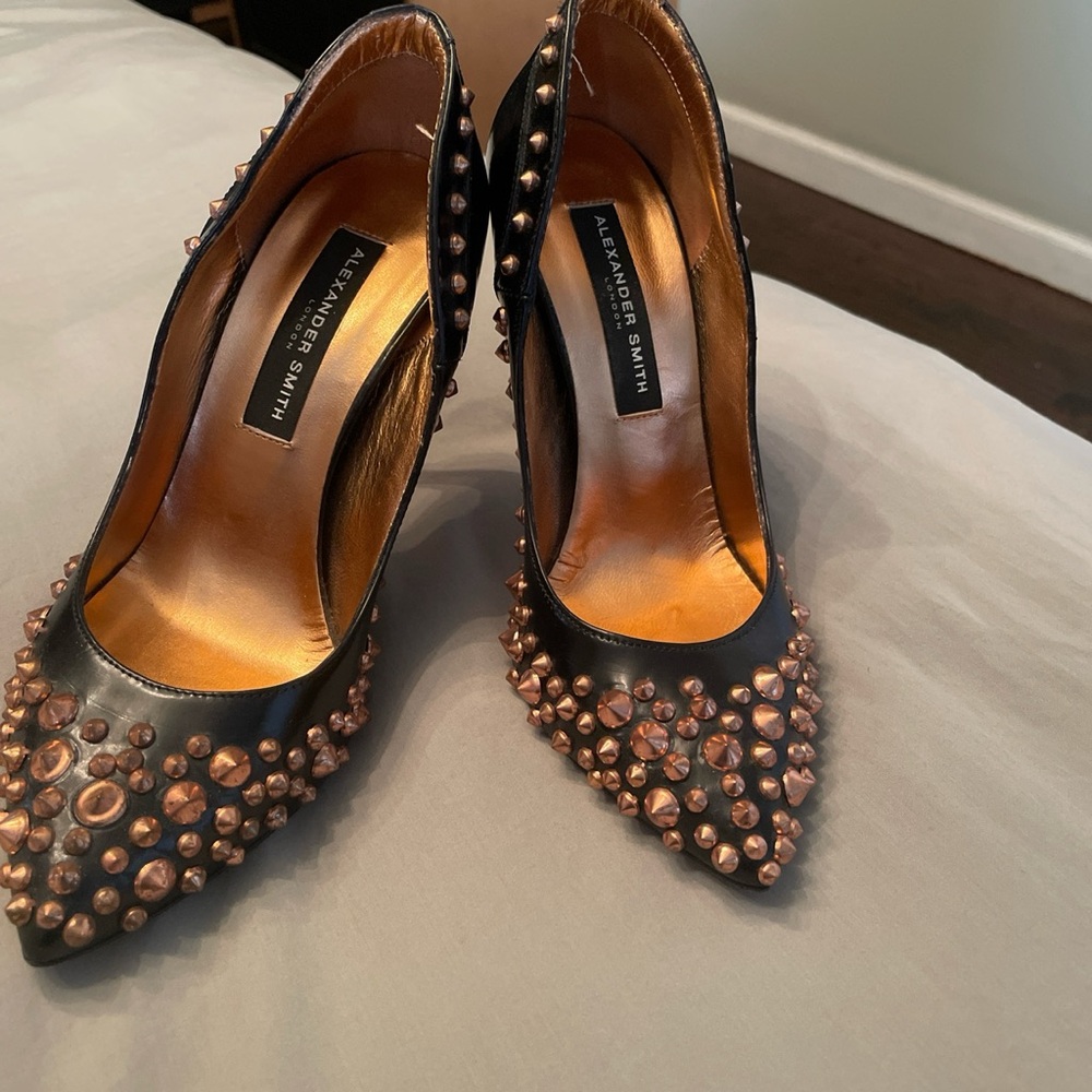 Alexander Smith pumps with copper spikes
